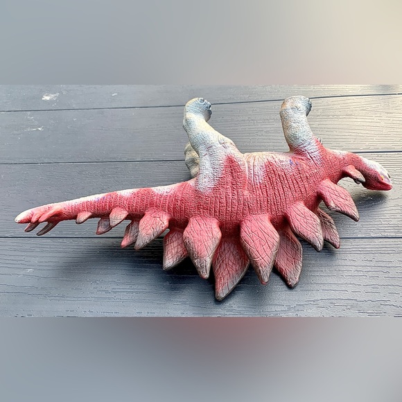 Vintage Large Rubber Plastic Realistic Pneumatic STEGOSAURUS Toy Dinosaur - Picture 14 of 16